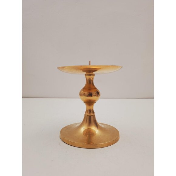Vintage solid Brass candle holder. Candle Holder with Spike for pillar candle - Picture 1 of 9